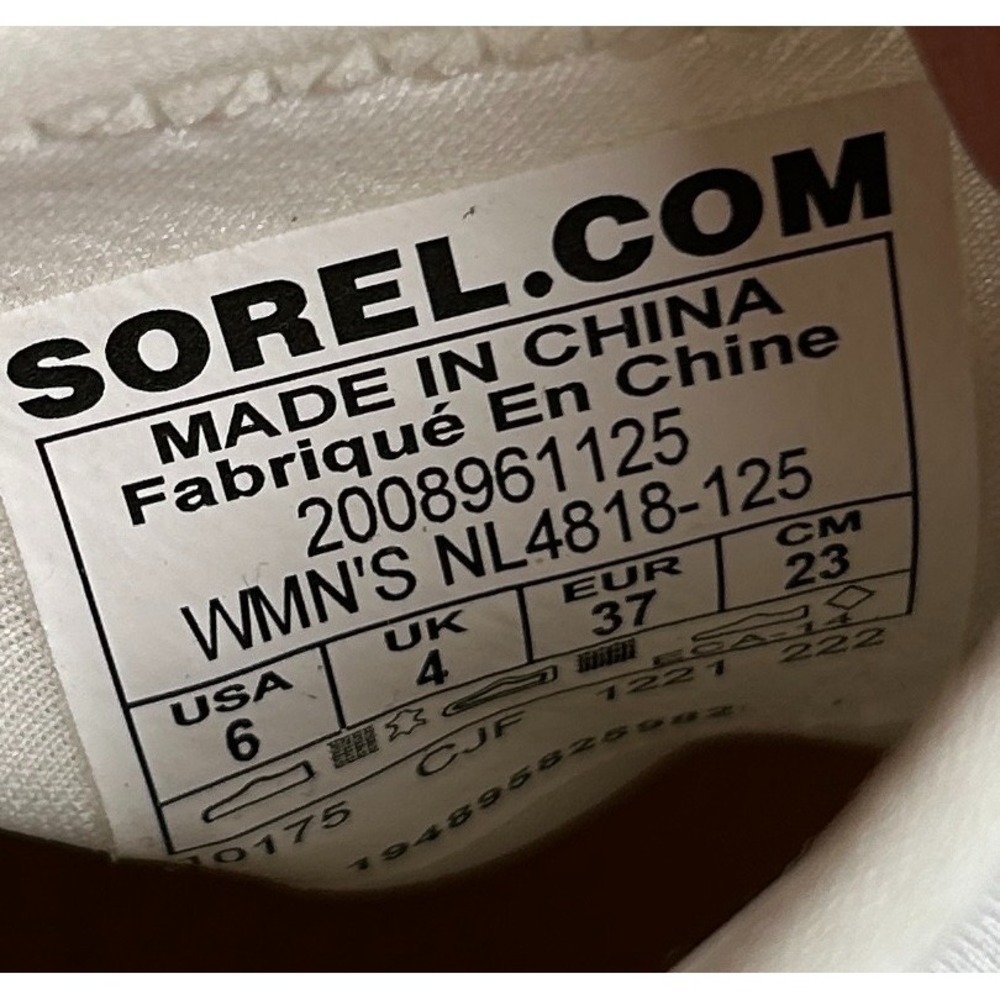 Sorel Kinetic Impact Womens 6 White Seafoam Mint Green Strap Mid Sneakers NL4818 - Picture 6 of 6